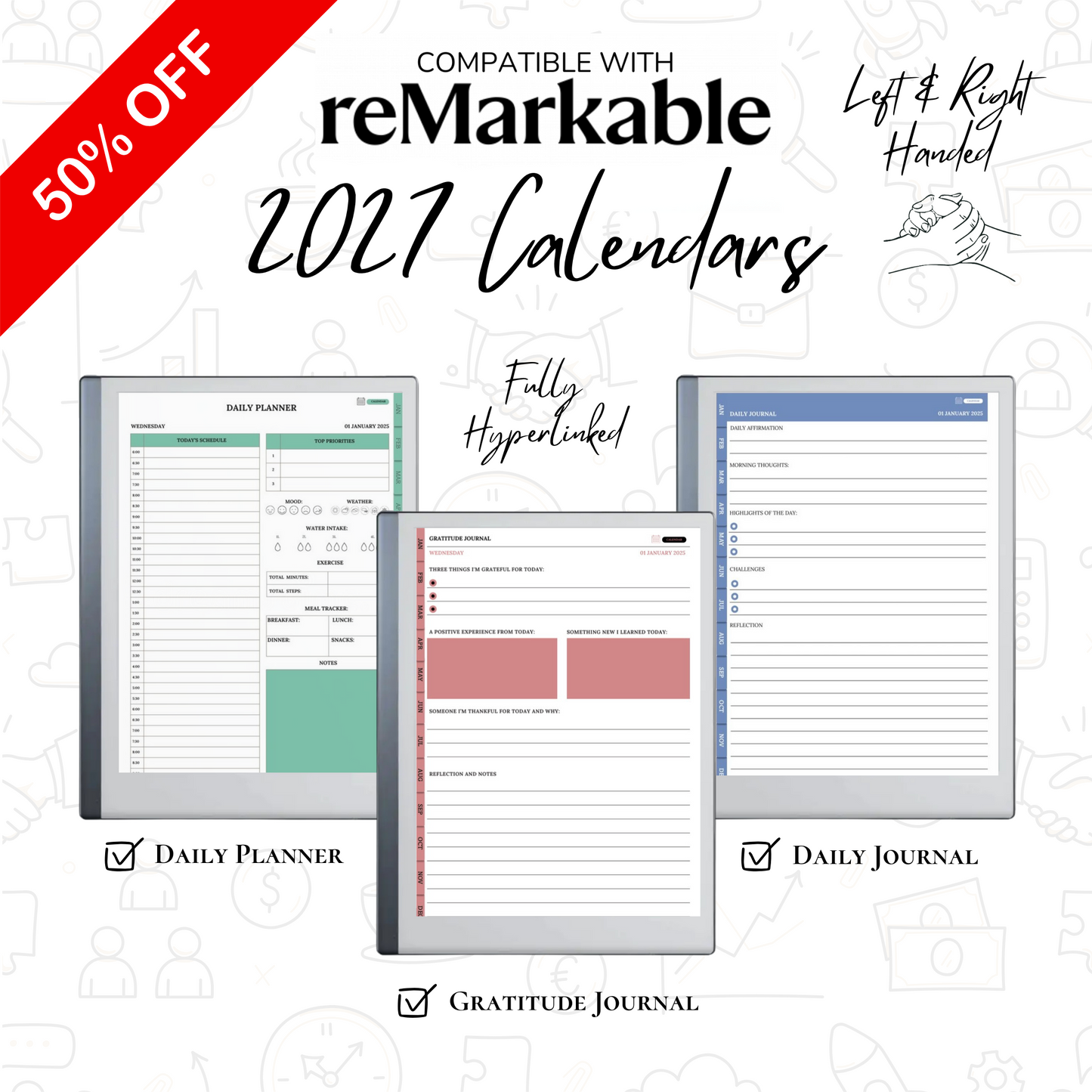 2027 Daily Planner, Daily Journal, Gratitude Journal